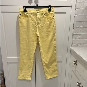 Lands' End Women's Cropped Yellow Jeans